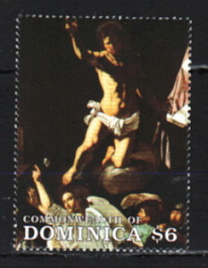 Доминика, 1992, Пасха, Живопись, Караваджо, 1 марка из блока